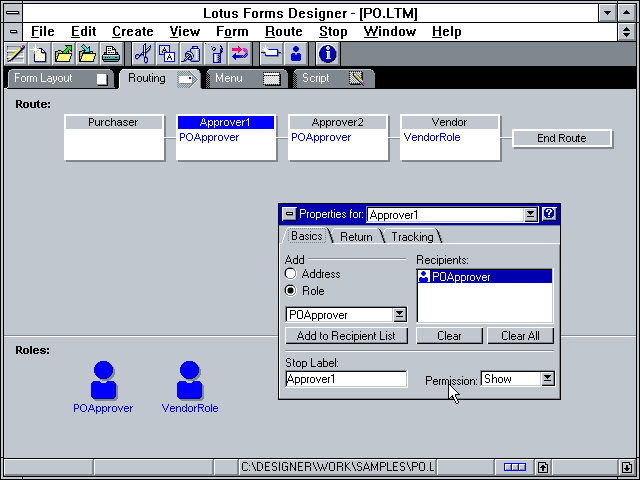 Lotus Forms 1.0 - Routing